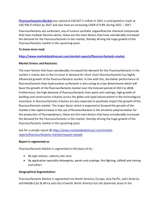 fluorosurfactants market was valued