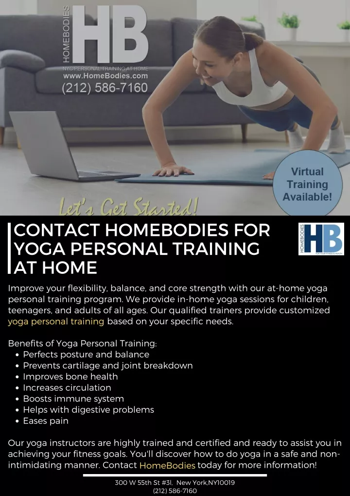 contact homebodies for yoga personal training