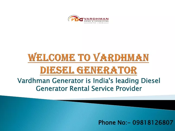 welcome to vardhman diesel generator