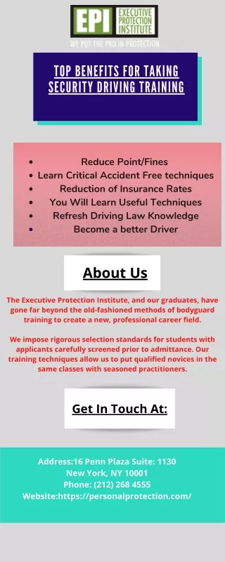 top benefits for t a king security driving