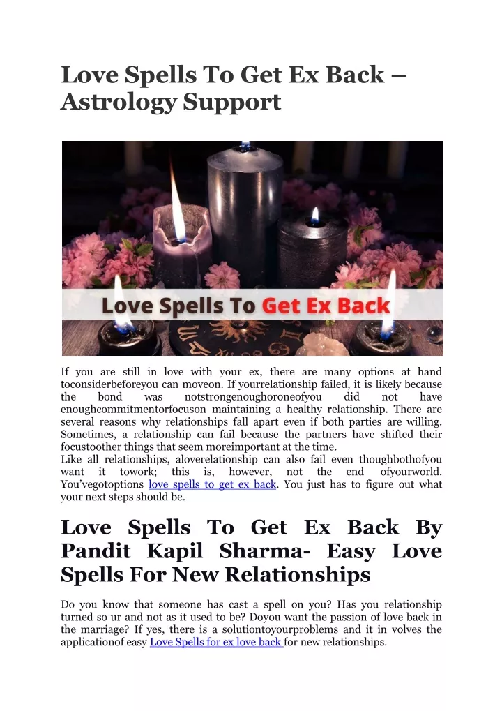 love spells to get ex back astrology support