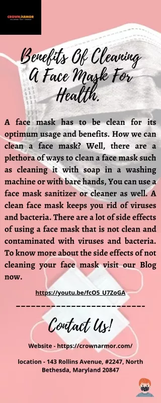 Benefits Of Cleaning A Face Mask For Health