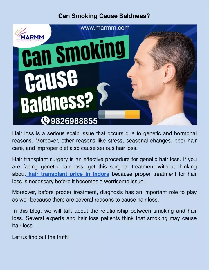 can smoking cause baldness