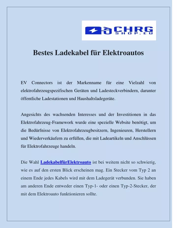 bestes ladekabel f r elektroautos