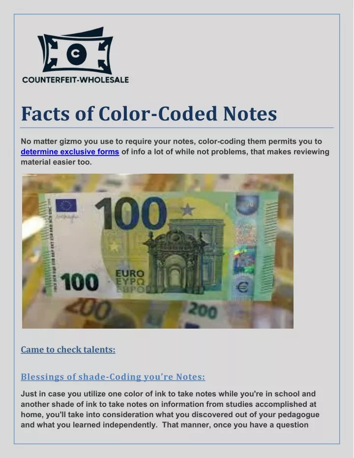 facts of color coded notes