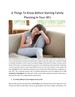 6 things to know before starting family planning