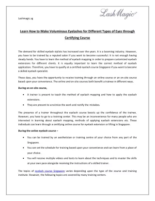 Learn How to Make Voluminous Eyelashes Courses