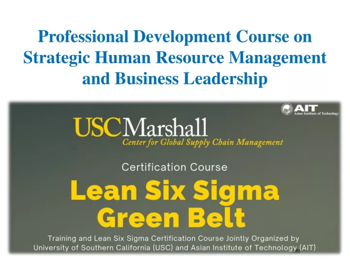 professional development course on strategic