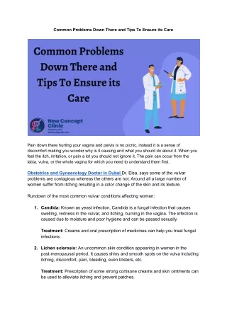 common problems down there and tips to ensure