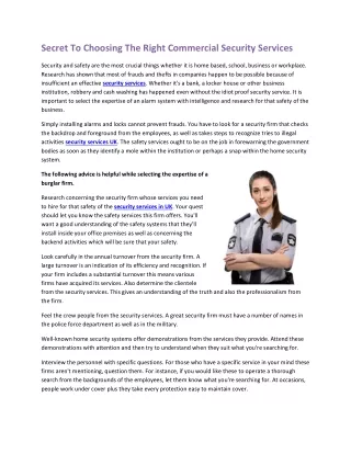 secret to choosing the right commercial security