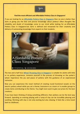 Affordable Pottery Class in Singapore