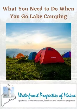 What You Need to Do When You Go Lake Camping