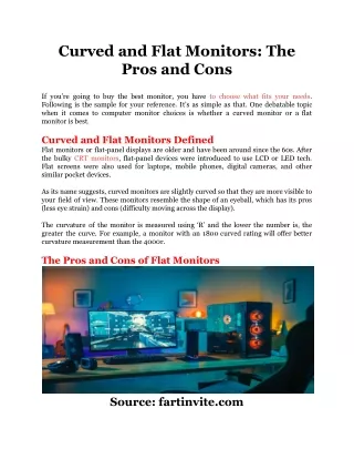 curved and flat monitors the pros and cons