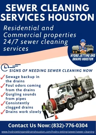 Sewer Cleaning Services Houston |24/7 Services |Hydro Jetting And Drains Houston