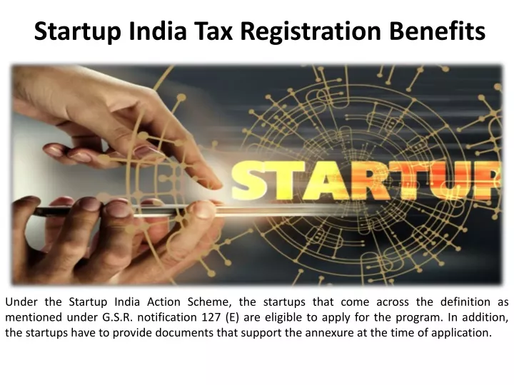 startup india tax registration benefits
