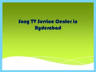 Sony TV Service Center in Hyderabad
