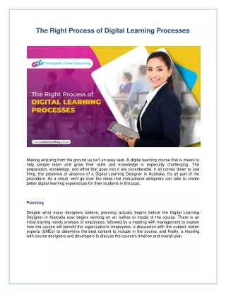 The Right Process of Digital Learning Processes