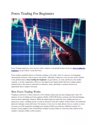 forex trading for beginners