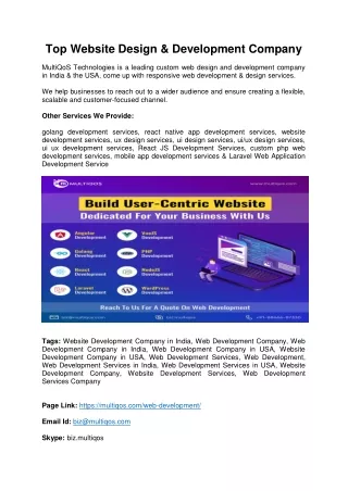 Top Website Design and Development Company