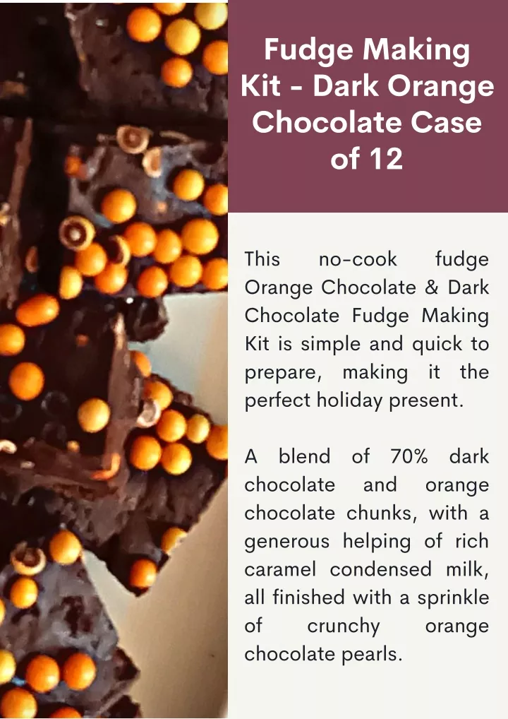 fudge making kit dark orange chocolate case of 12