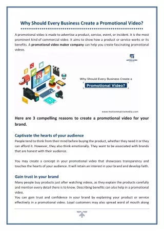 why should every business create a promotional