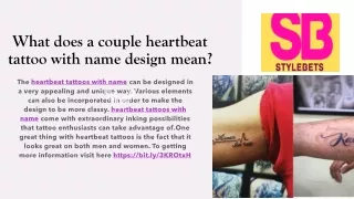 what does a couple heartbeat tattoo with name design mean