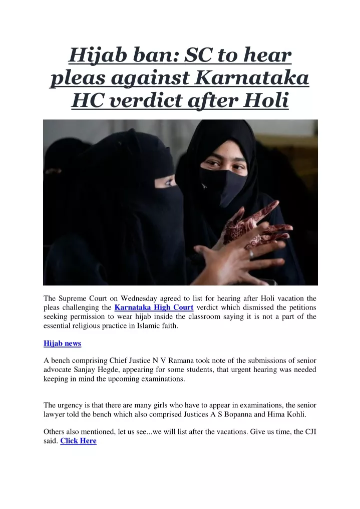 hijab ban sc to hear pleas against karnataka