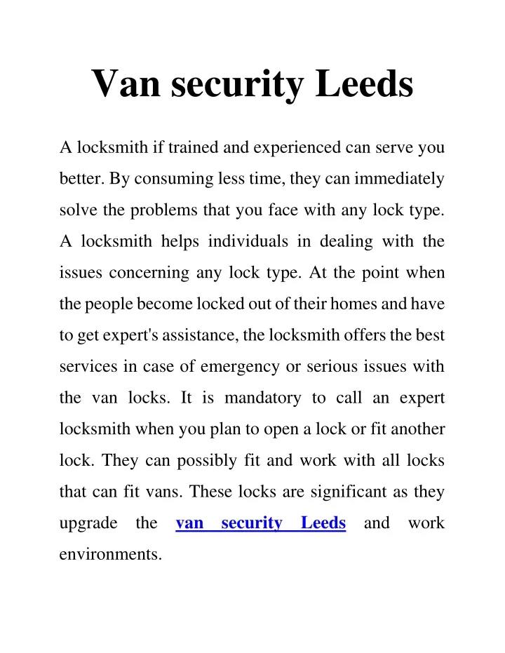 van security leeds