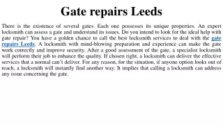 gate repairs leeds