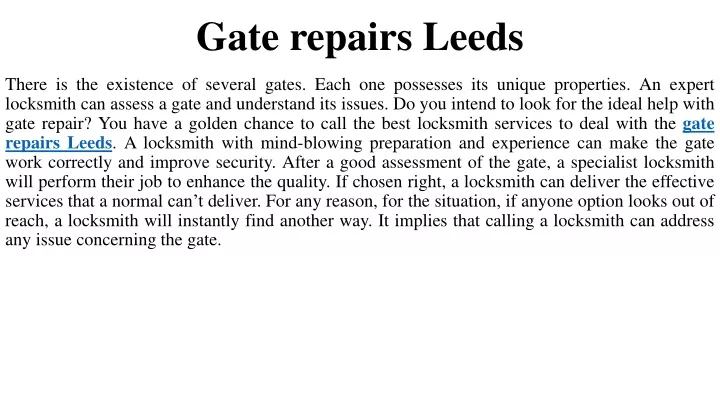 gate repairs leeds