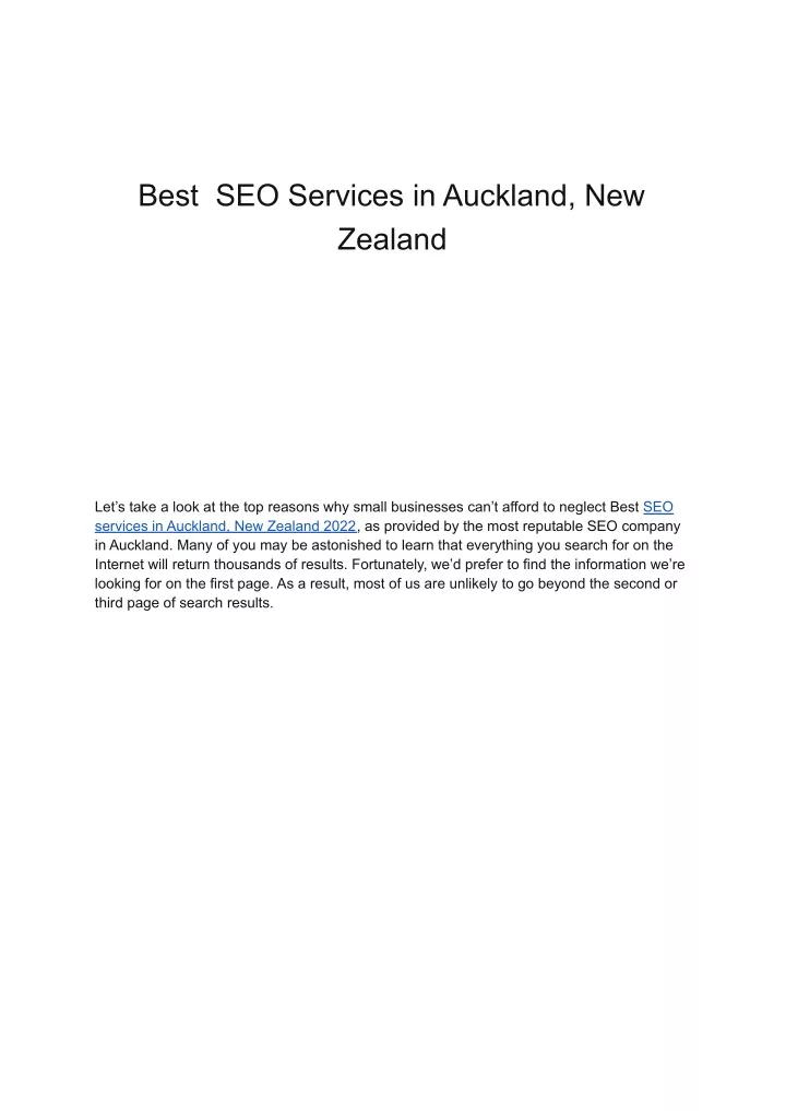 best seo services in auckland new zealand