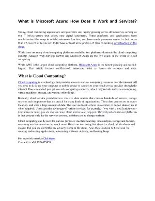 what is microsoft azure how does it work