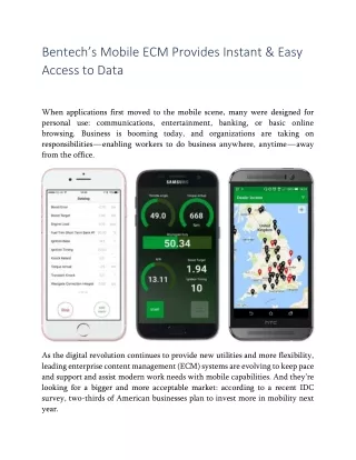 bentech s mobile ecm provides instant easy access