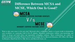 Difference Between MCSA and MCSE, Which One Is Good