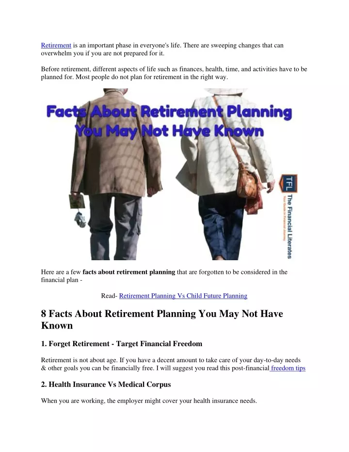 retirement is an important phase in everyone