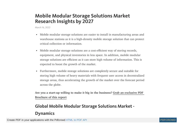 mobile modular storage solutions market research