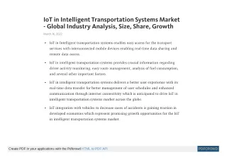 iot in intelligent transportation systems market