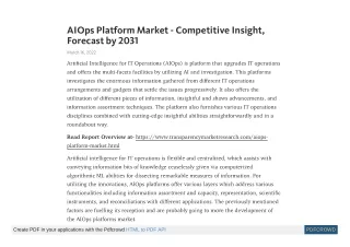 aiops platform market competitive insight