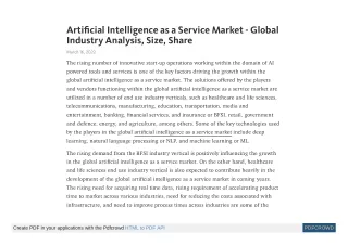 arti cial intelligence as a service market global