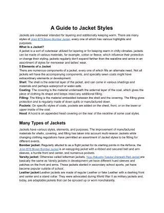 a guide to jacket styles