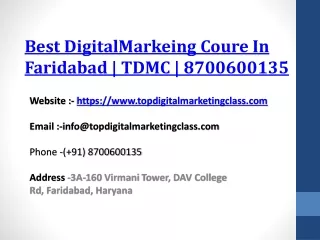 learn about digital marketing course from tdmc