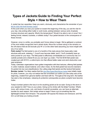 types of jackets guide to finding your perfect