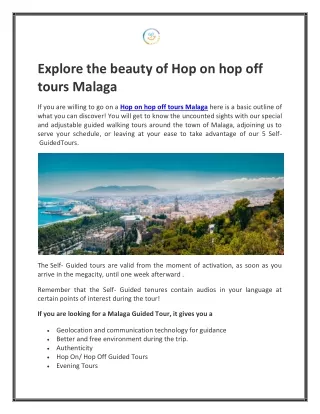 explore the beauty of hop on hop off tours malaga