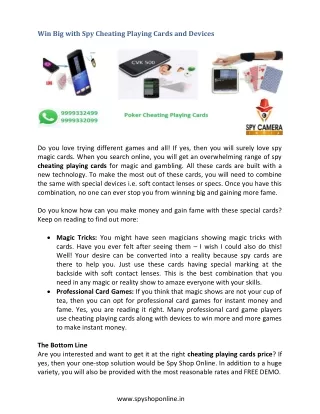 win big with spy cheating playing cards