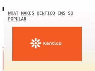 WHAT MAKES KENTICO CMS SO POPULAR