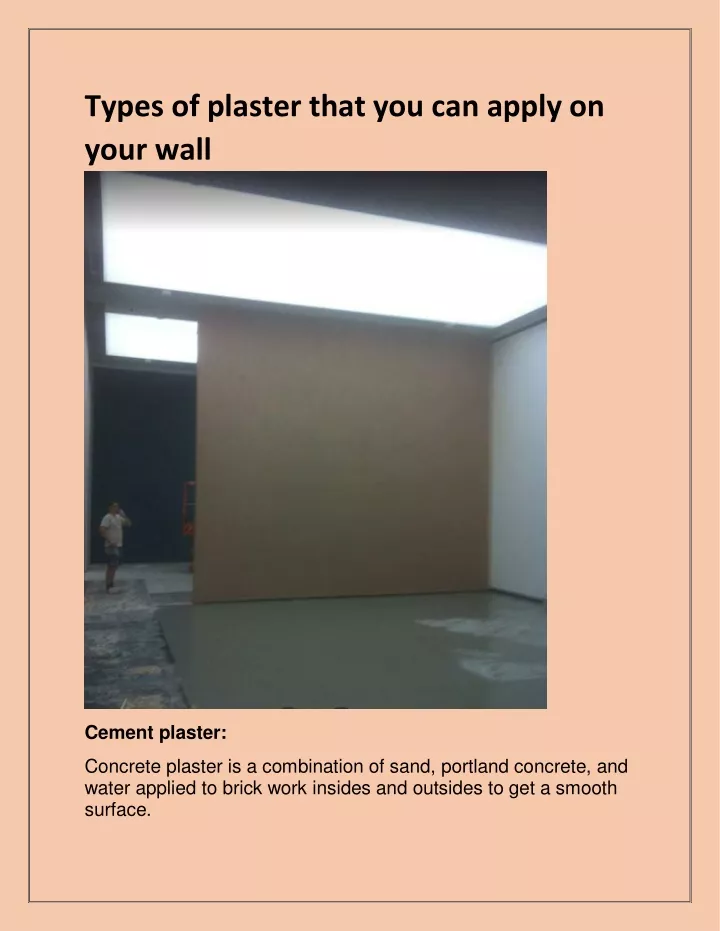 types of plaster that you can apply on your wall