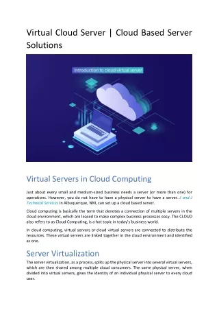 Virtual-Cloud-Server-In-Computing