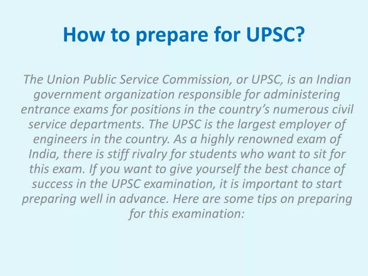 how to prepare for upsc