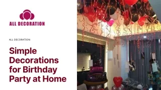 Simple Decorations for Birthday Party at Home