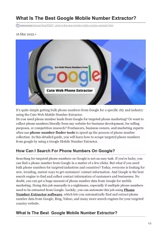 what is the best google mobile number extractor